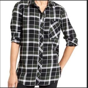 Athleta Sierra Plaid Button Down Shirt, Medium